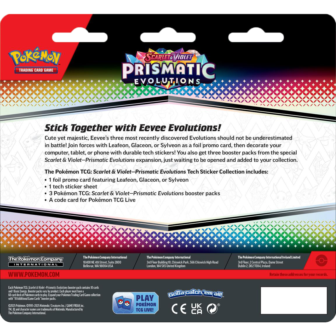 Pokémon TCG: Scarlet & Violet - Prismatic Evolutions - Tech Sticker Collection