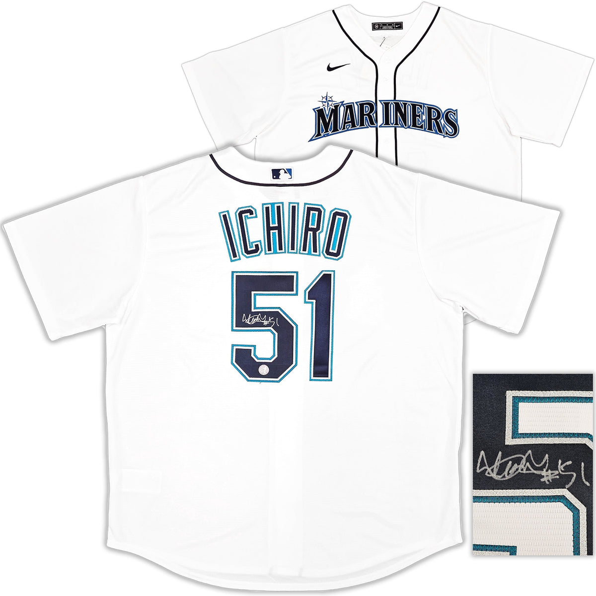 Seattle Mariners Ichiro Suzuki Autographed White Nike Jersey Size XL "#51" IS Holo