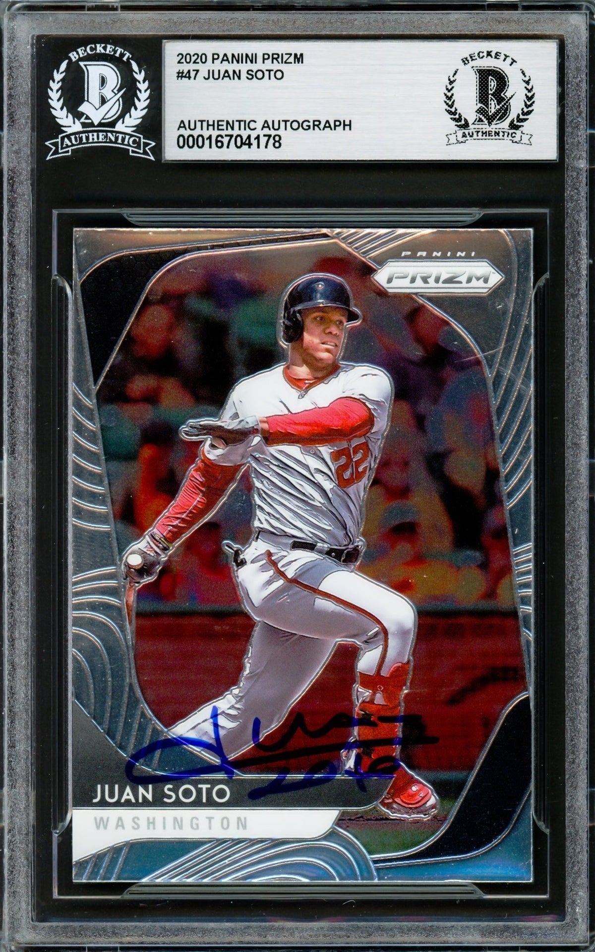 Juan Soto Autographed 2020 Panini Prizm Card #47 New York Yankees Beckett BAS