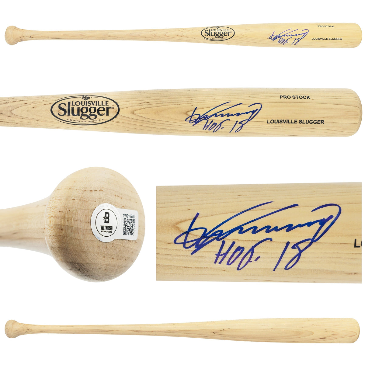 Vladimir Guerrero Sr. Autographed Blonde Louisville Slugger Baseball Bat Anaheim Angels "HOF 18" Beckett BAS Witness