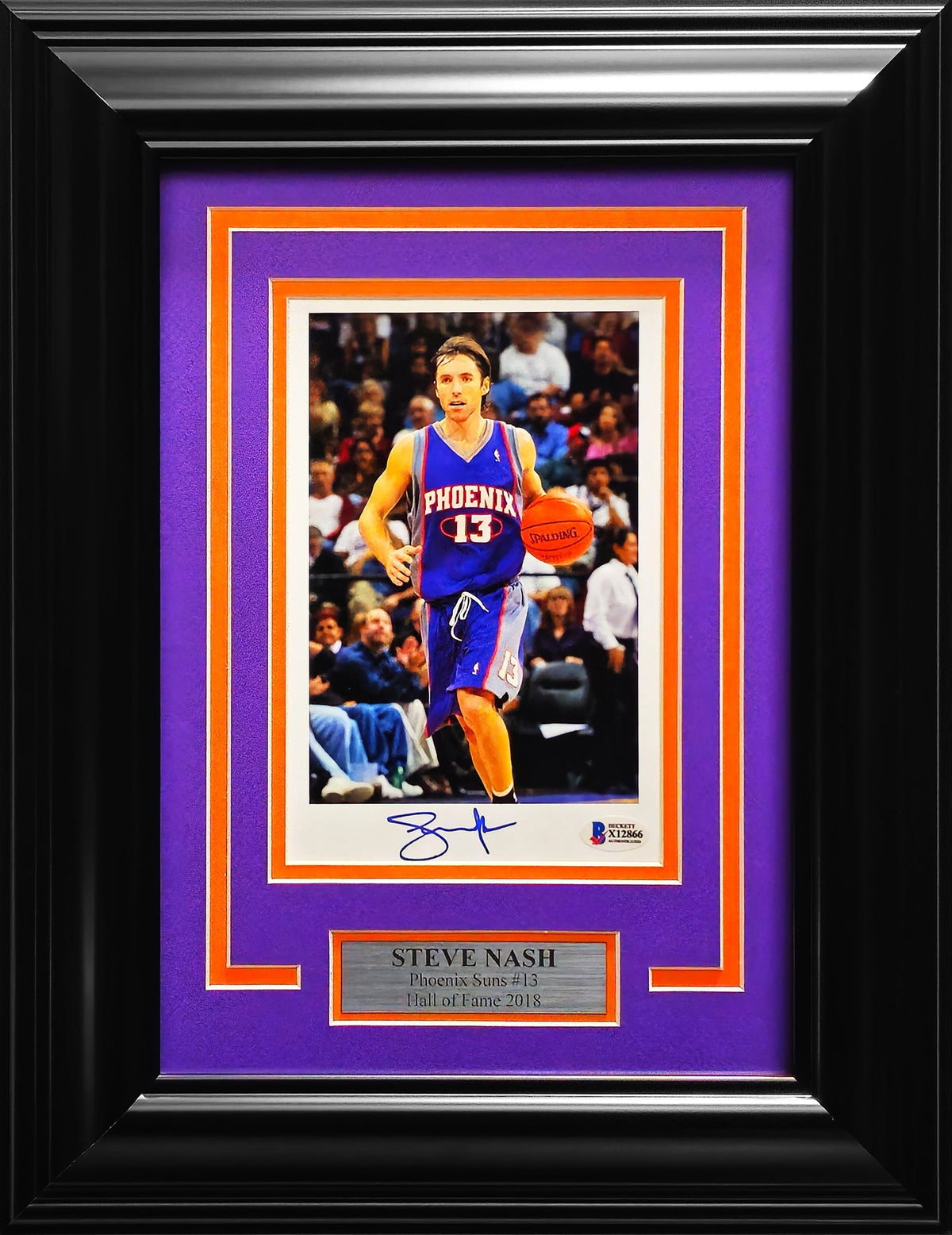 Steve Nash Autographed Framed 5.5x9 Photo Phoenix Suns Beckett BAS