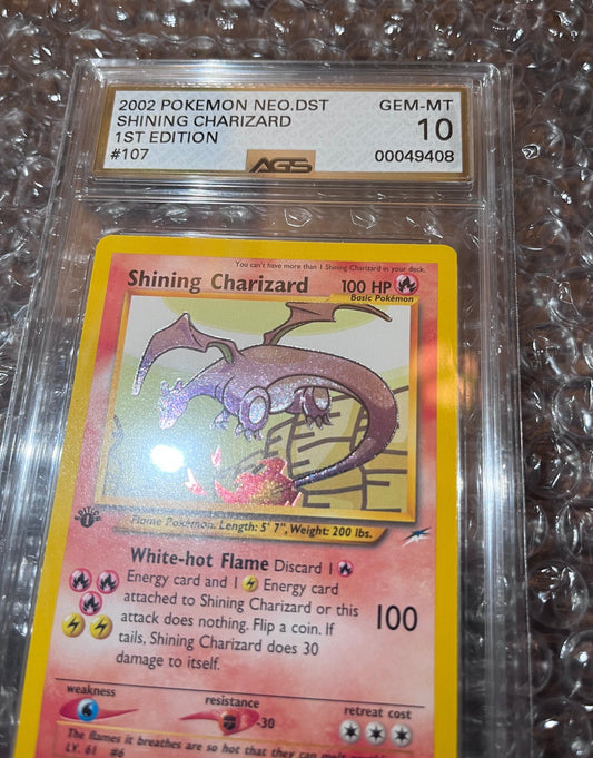 AGS (GEM-MT 10) Shining Charizard #107 - Neo Destiny (1st Edition) (#00049408)