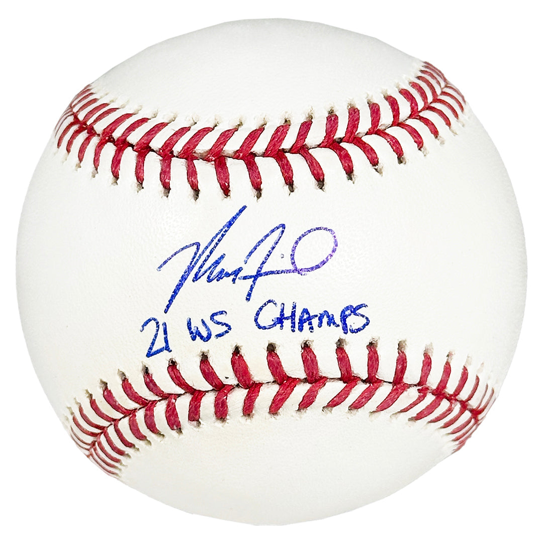 Max Fried Signed 21 WS Champs Inscription Rawlings Official Major League Baseball (Fanatics/MLB)