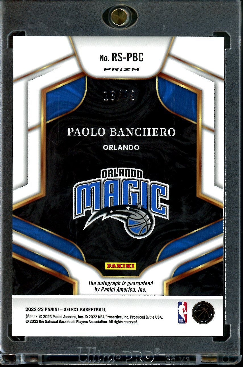 2022/23 Panini Select Paolo Banchero Blue Autograph /49 Magic