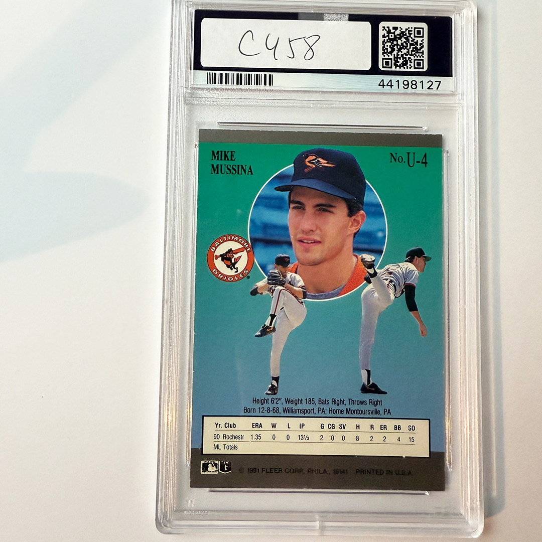Mike Mussina Signed 1991 Ultra Update #U-4 Rookie HOF 19 PSA Auto 10