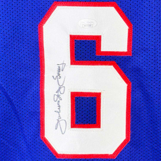 Julius Erving Signed Philadelphia Blue Basketball Jersey w/Block Numbers (JSA)