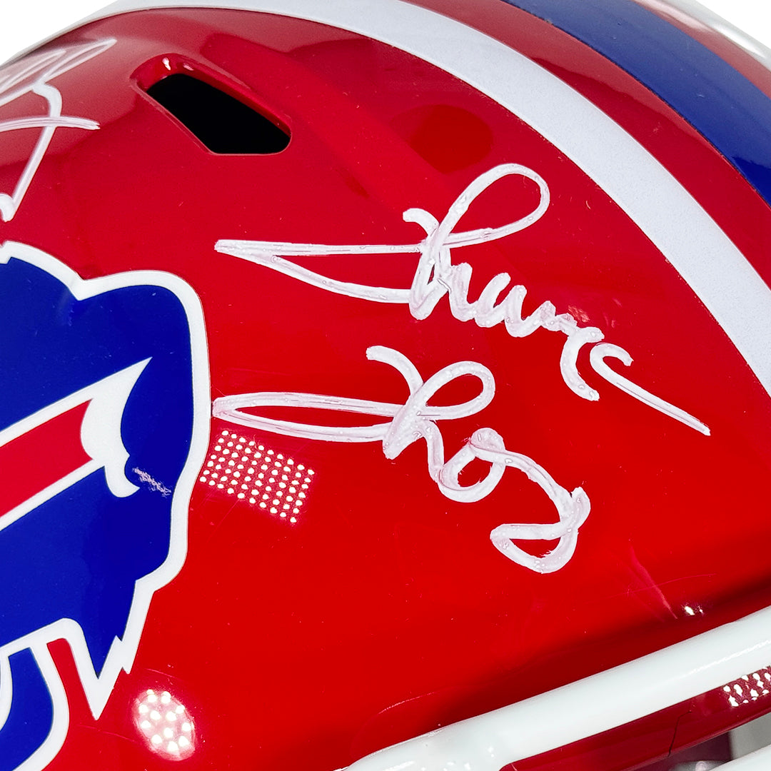 Bills Triplets Signed Buffalo Bills Throwback 87-01 Speed Full-Size Replica Football Helmet (JSA)