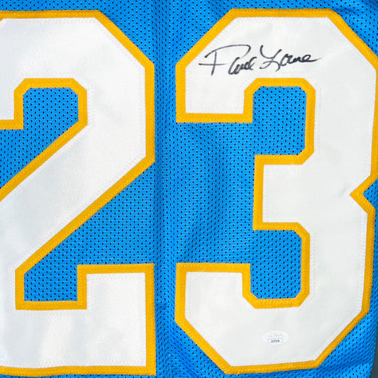 Paul Lowe Signed San Diego Light Blue Football Jersey (JSA)
