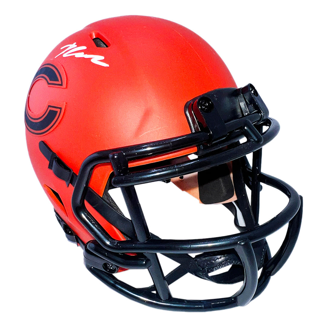 Kyle Monangai and D'Andre Swift Signed Chicago Bears Rave Mini Football Helmet (JSA)