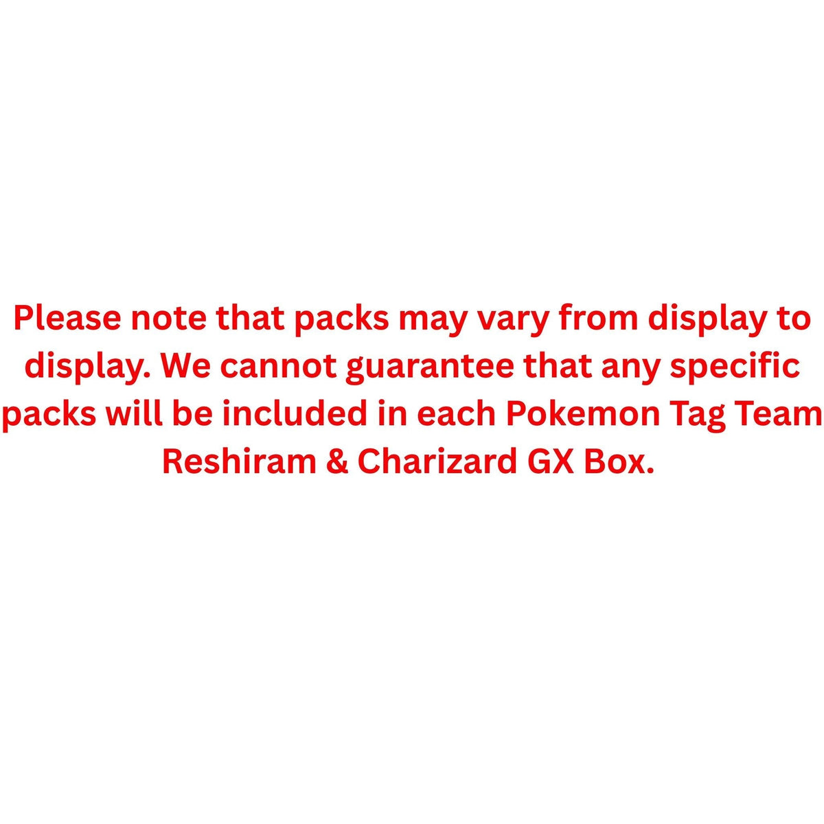 Pokemon Tag Team Reshiram & Charizard GX Box