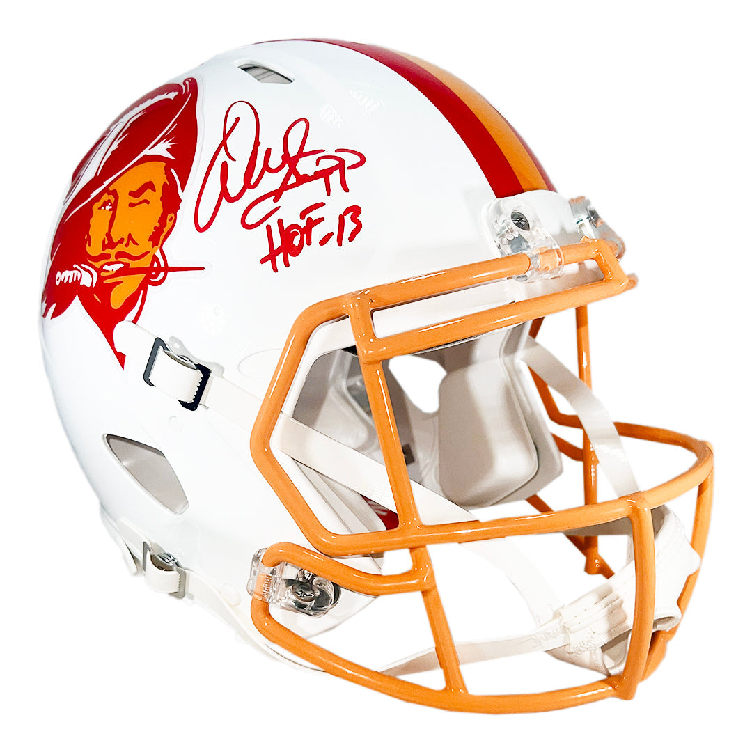 Warren Sapp Signed HOF 13 Inscription Tampa Bay Buccaneers Authentic Speed Throwback 76-96 Full-Size Football Helmet (Beckett)