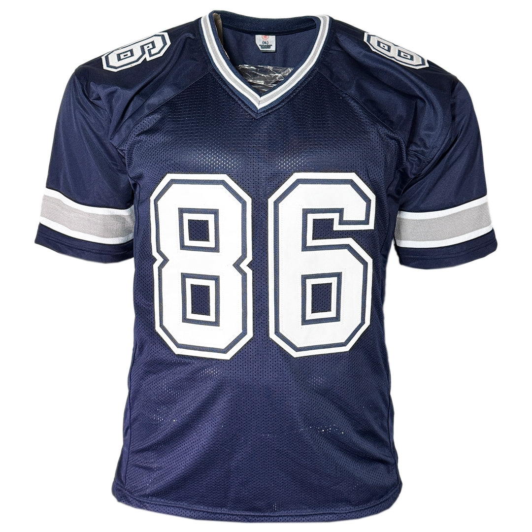 Luke Schoonmaker Signed Dallas Blue Football Jersey (JSA)