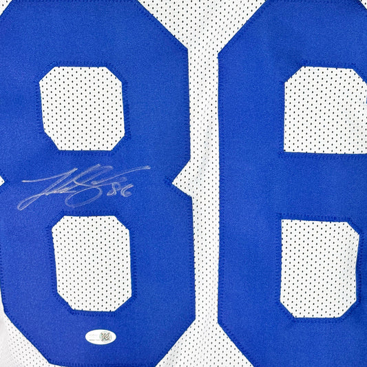 Luke Schoonmaker Signed Dallas White Football Jersey (JSA)