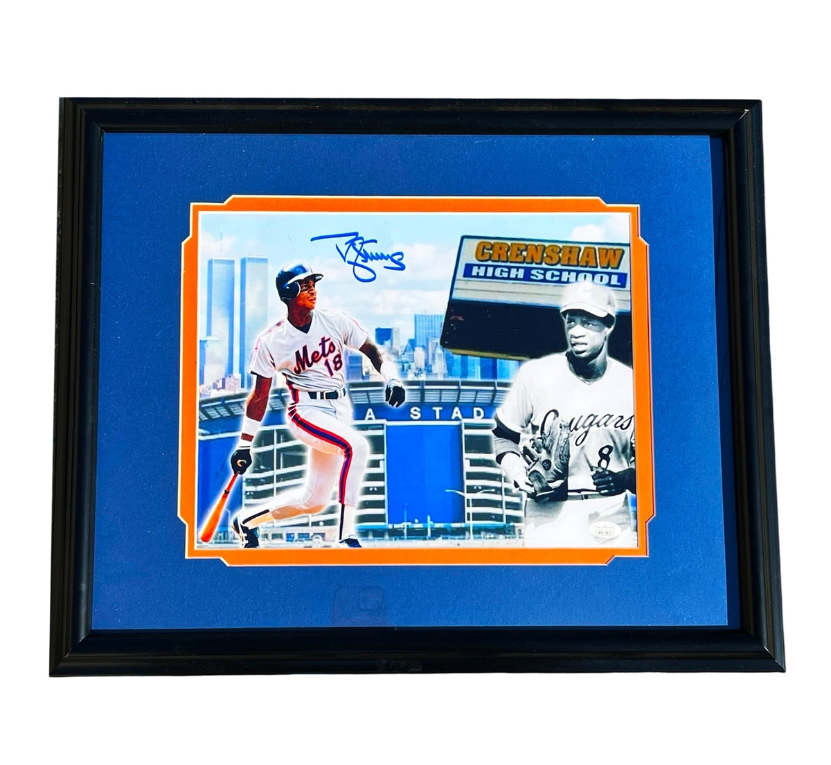 Darryl Strawberry Signed Pose 2 Crenshaw Baseball Framed 11x14 Photo (JSA)