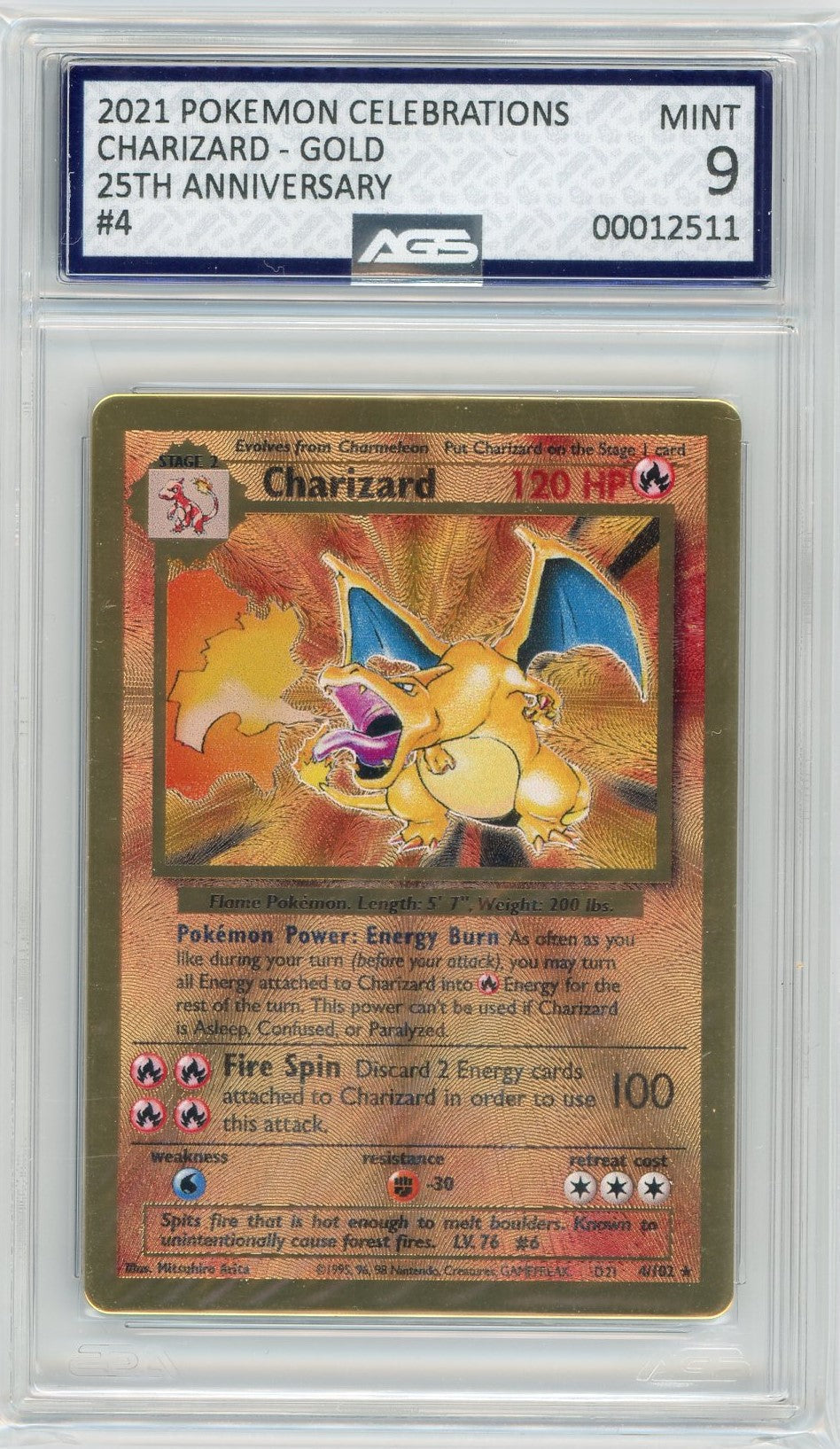 AGS (MINT 9) Charizard #4/102 - Celebrations (#00012511)