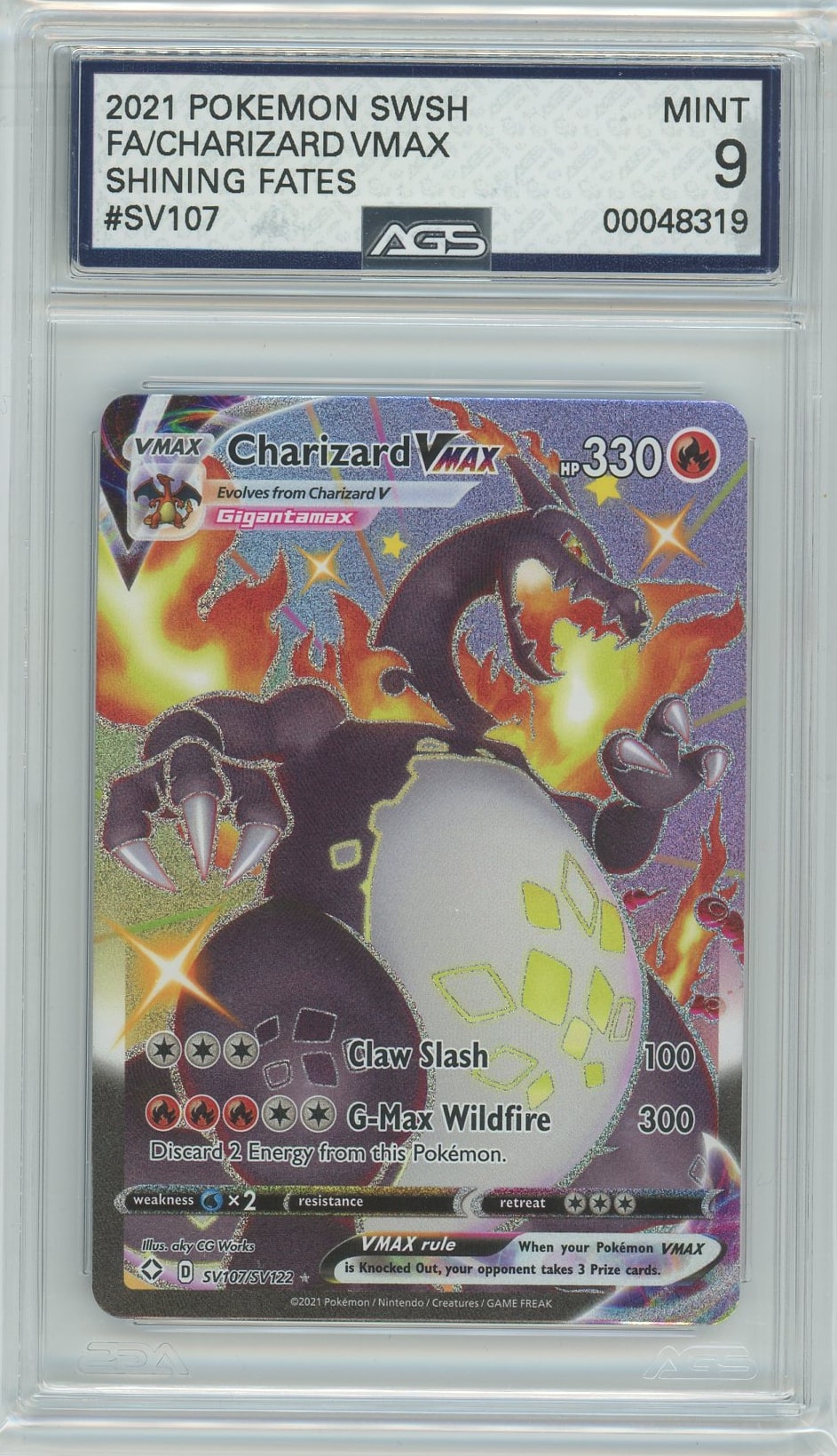 AGS (MINT 9) Charizard VMAX #SV107 - Shining Fates (#00048319)