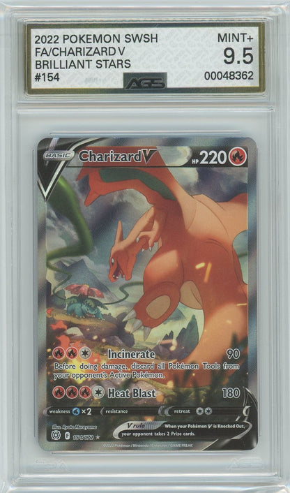 AGS (MINT+ 9.5) Charizard V #154 - Brilliant Stars (#00048362)