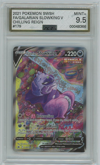 AGS (MINT+ 9.5) Galarian Slowking V #179 - Chilling Reign (#00048366)