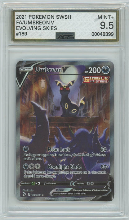 AGS (MINT+ 9.5) Umbreon V #189 - Evolving Skies (#00048399)