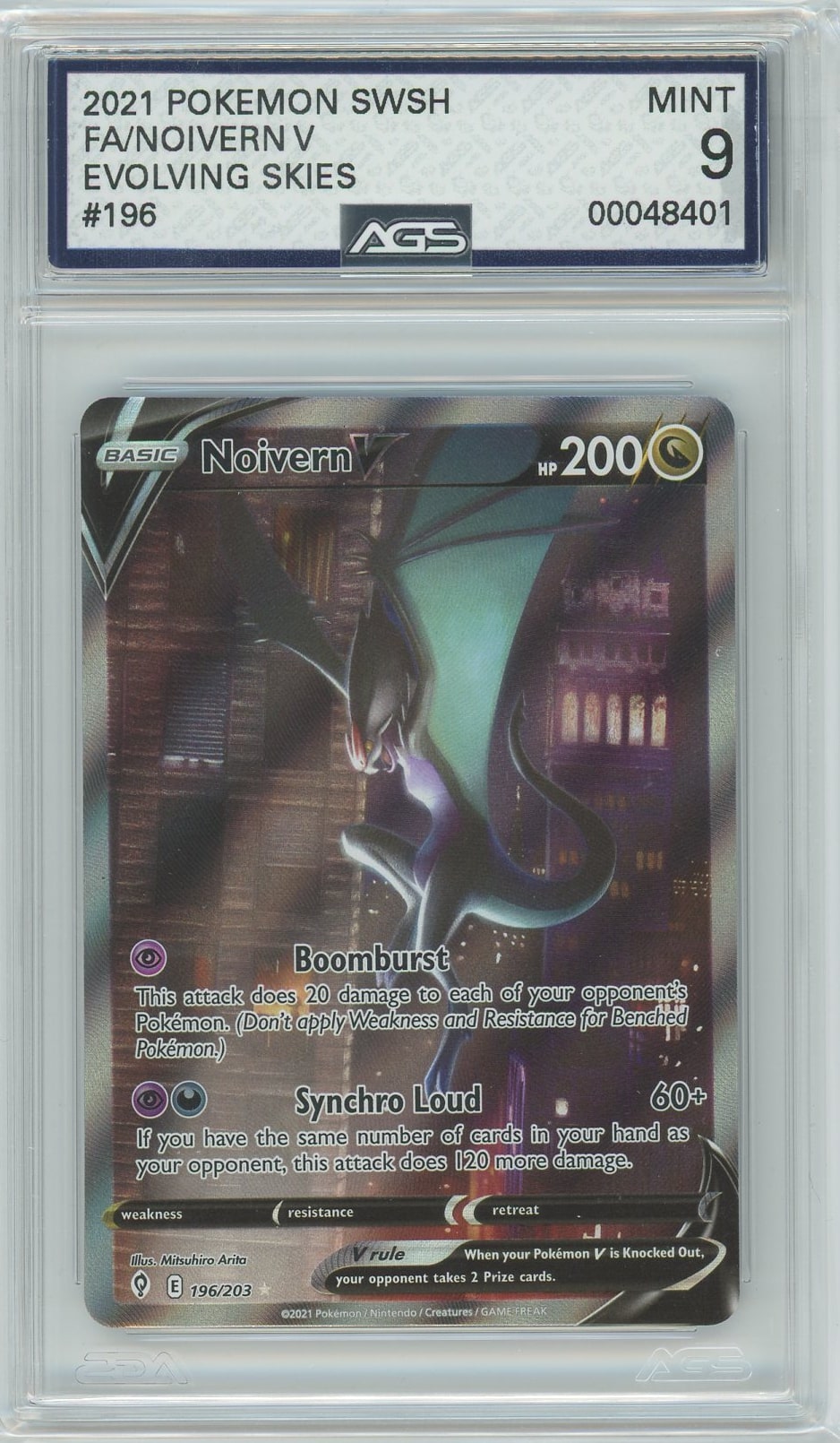 AGS (MINT 9) Noivern V #196 - Evolving Skies (#00048401)