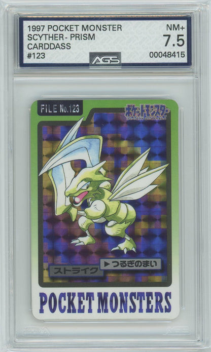 AGS (NM+ 7.5) Scyther #123 (Japanese) - Bandai Carddass Pocket Monsters (#00048415)