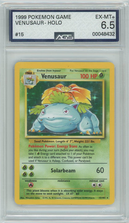 AGS (EX-MT+ 6.5) Venusaur #15 - Base Set (#00048432)
