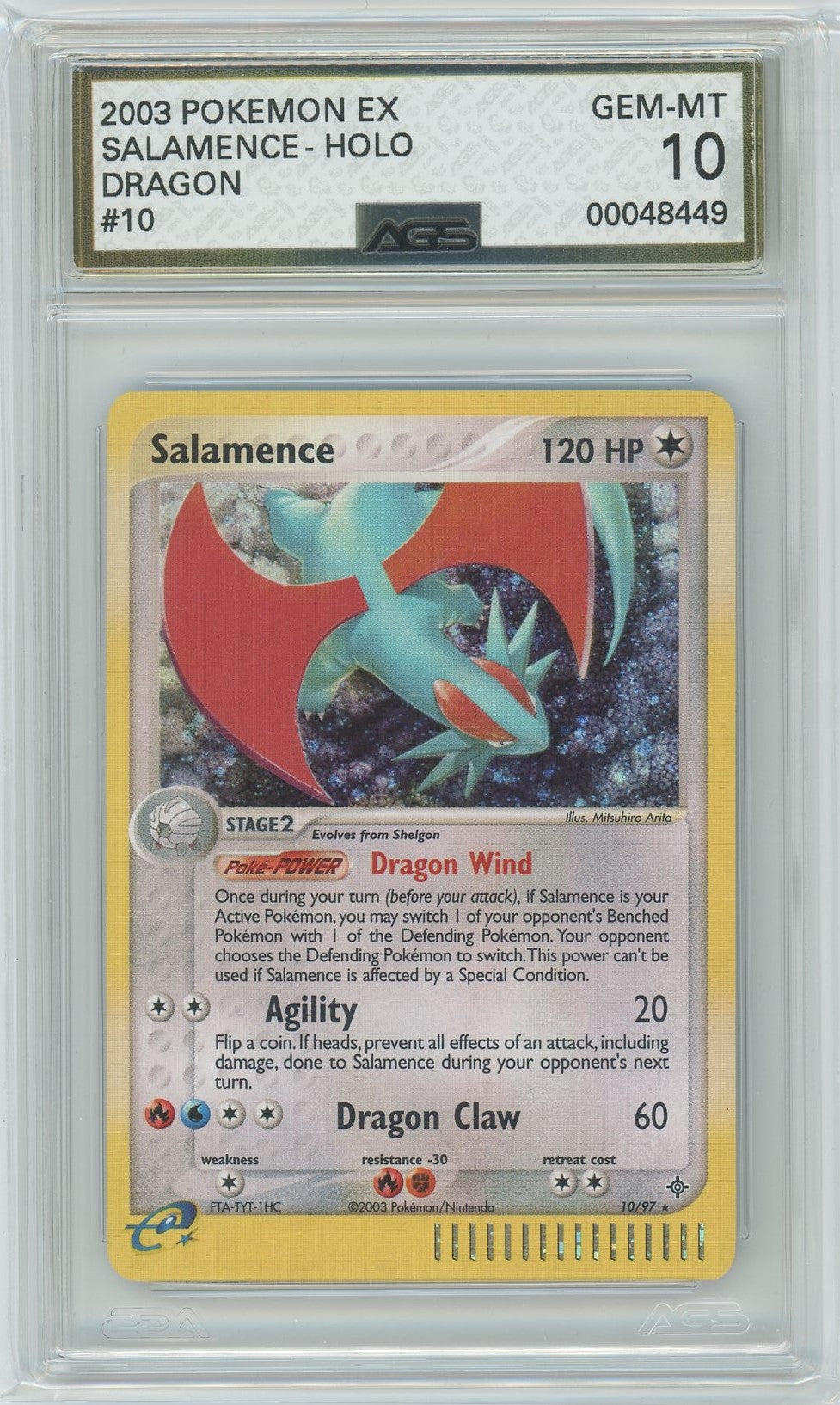 AGS (GEM-MT 10) Salamence #10 - EX Dragon (#00048449)