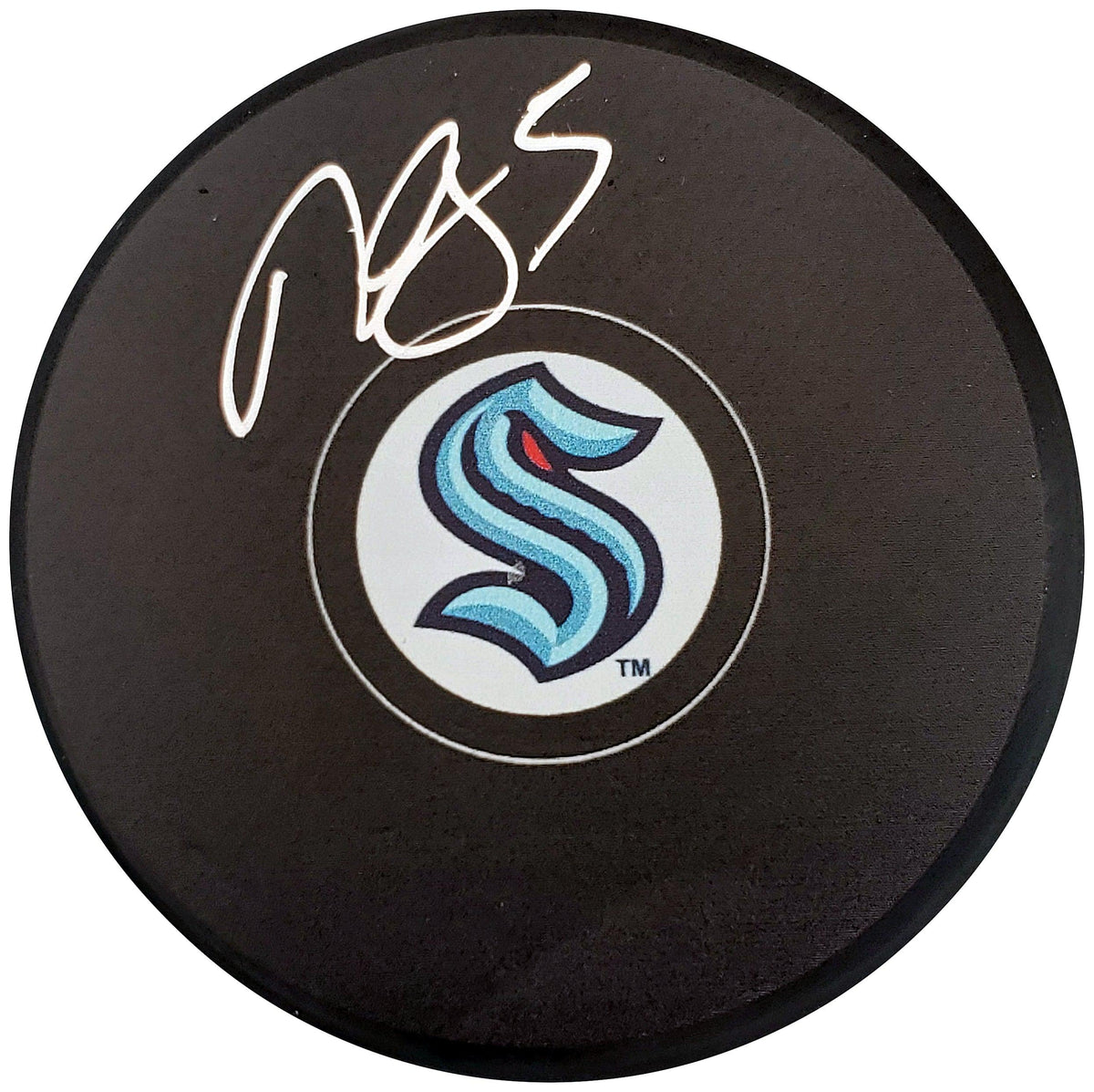 Mark Giordano Autographed Official Seattle Kraken Logo Hockey Puck Fanatics Holo Stock #200871