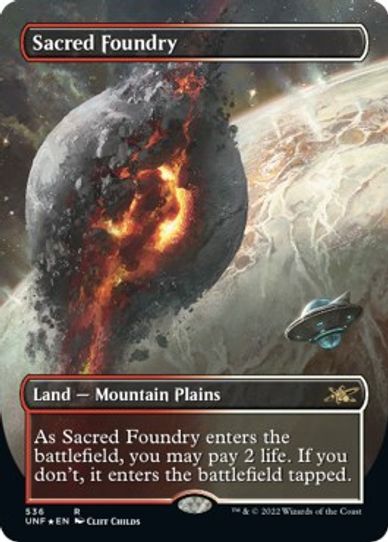 Sacred Foundry (Borderless) (Galaxy Foil) (536) [Unfinity]