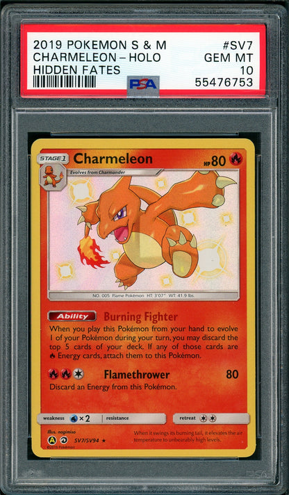 [PSA 10 - GEM MT] CHARMELEON #SV7 - Hidden Fates: Shiny Vault (2019)