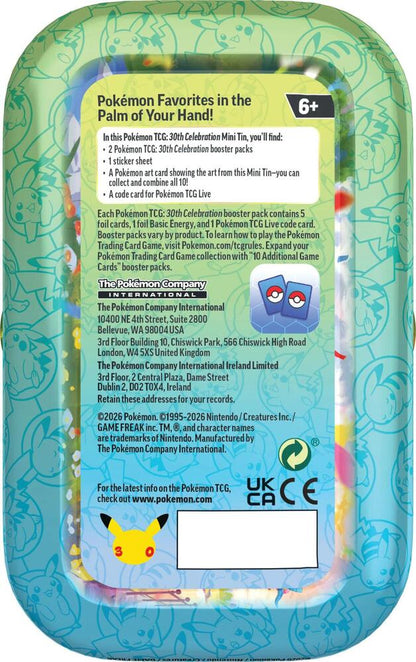 Pokémon TCG: 30th Celebration (Anniversary) Mini Tins[Day Pikachu]