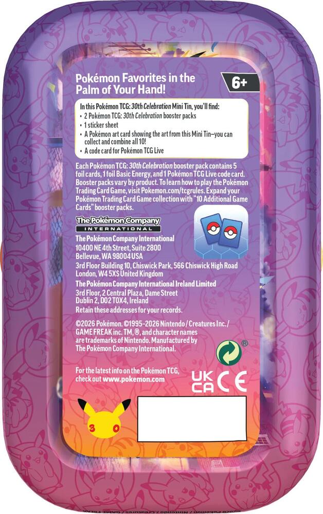 Pokémon TCG: 30th Celebration (Anniversary) Mini Tins[Night Pikachu]