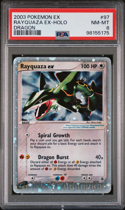 [PSA 8 - NM-MT] RAYQUAZA EX-HOLO #97 - Dragon - Pokemon ex Dragon (2003)