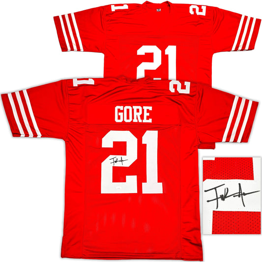 San Francisco 49ers Frank Gore Autographed Red Jersey JSA