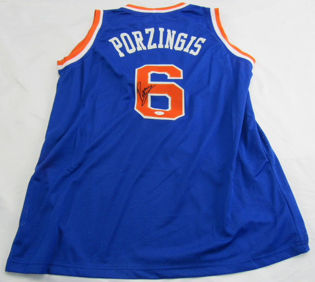 Kristaps Porzingis Signed Auto Knicks Basketball Jersey JSA WP054206