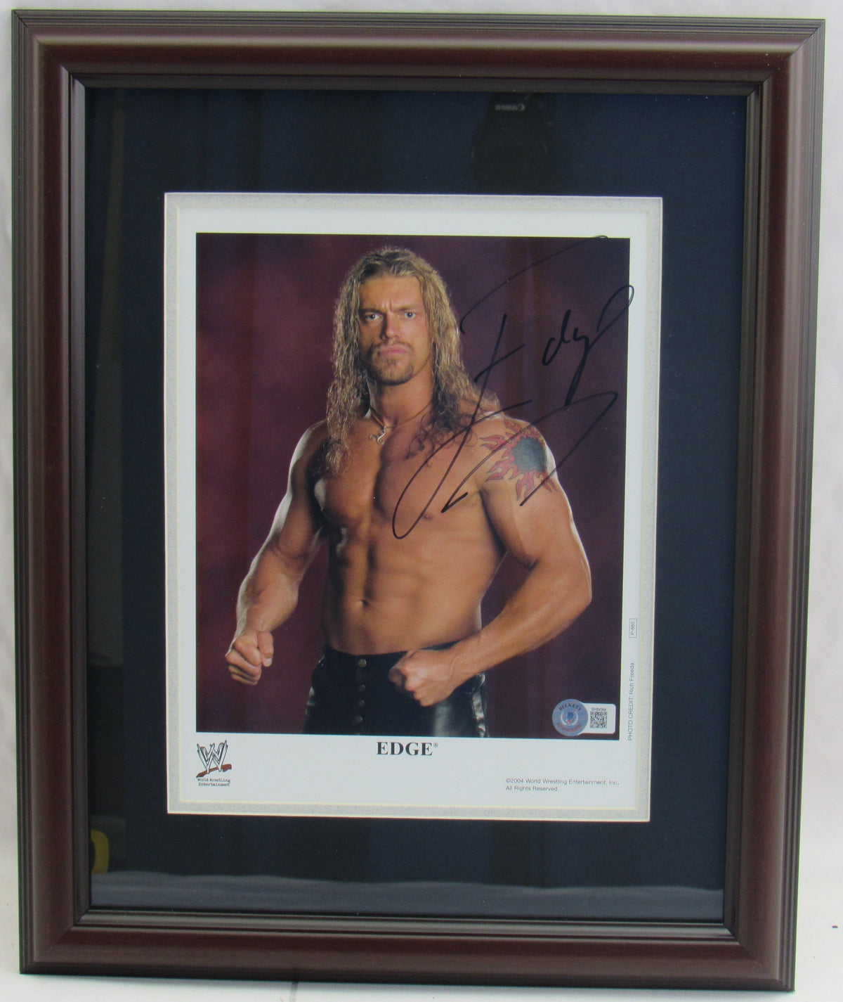 Edge Signed Framed 8x10 Photo Beckett Holo