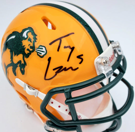 Trey Lance Autographed North Dakota State Bison Speed Mini Helmet Beckett BAS Stock #187734