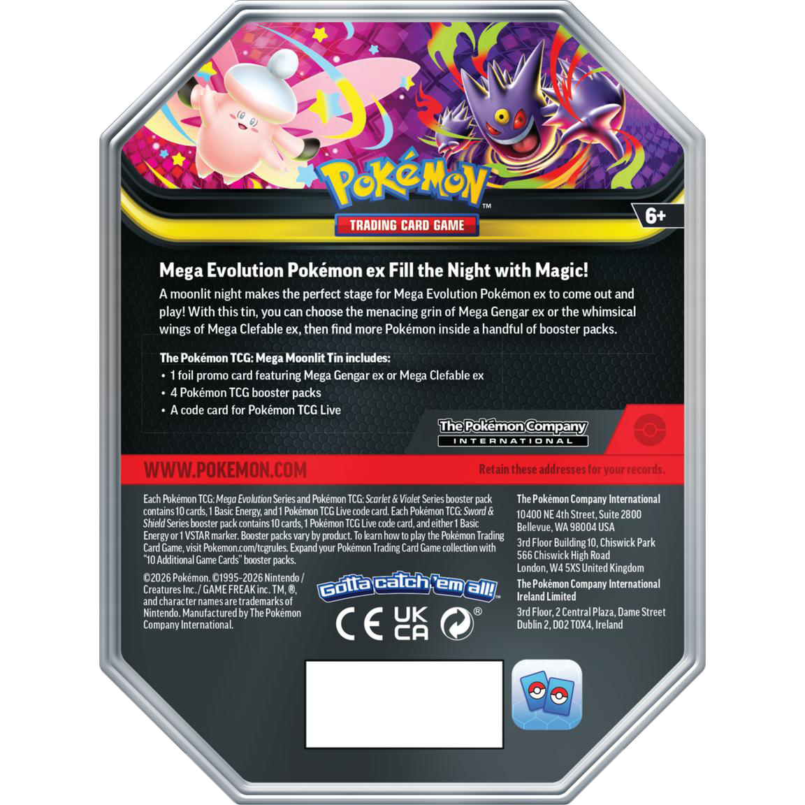 Pokémon TCG: Mega Moonlit Tin (Chaos Rising)