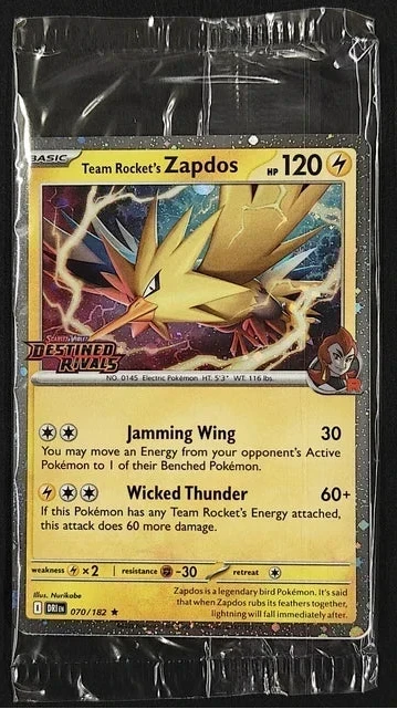Team Rocket's Zapdos (Stamped Promo) (Sealed) - [Destined Rivals]