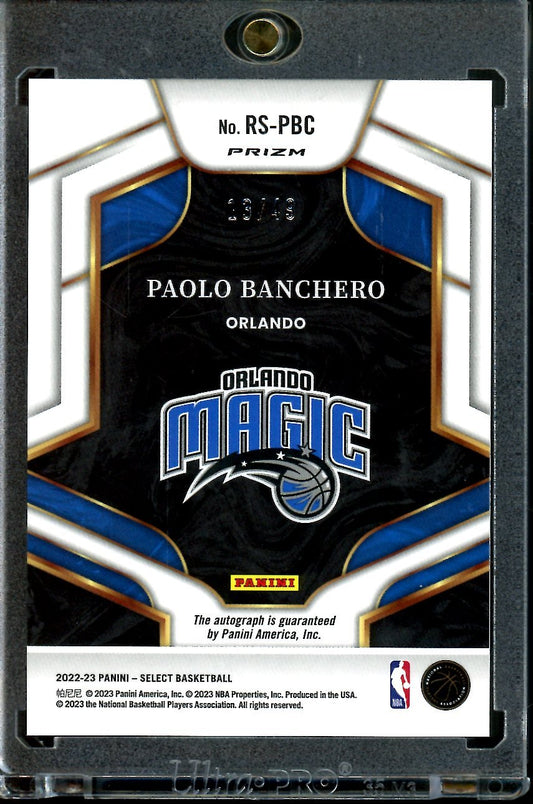 2022/23 Panini Select Paolo Banchero Blue Autograph /49 Magic