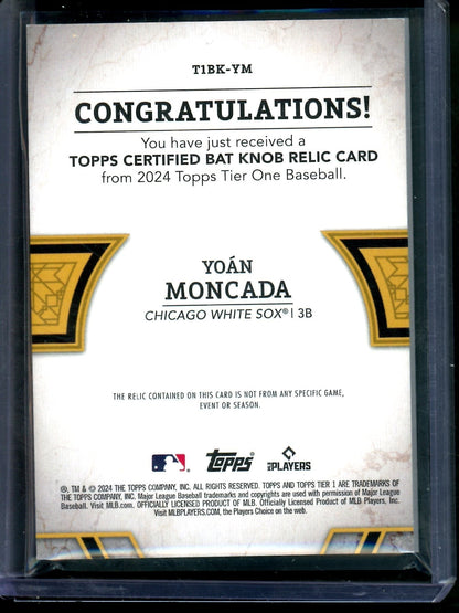 2024 Topps Tier One Yoan Moncada 1/1 Bat Knob Relic White Sox