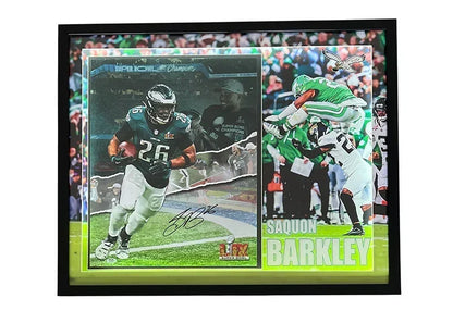Saquon Barkley Signed Philadelphia 3D Light Up Framed Football 16x20 Photo (PSA)
