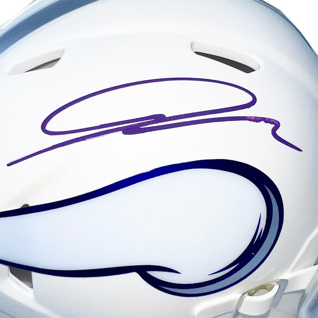 Jordan Addison Signed Minnesota Vikings Alt 2024 Speed Mini Football Helmet (JSA)