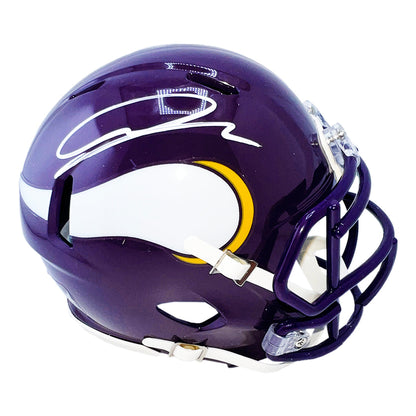 Jordan Addison Signed Minnesota Vikings Throwback 83-01 Speed Mini Football Helmet (JSA)