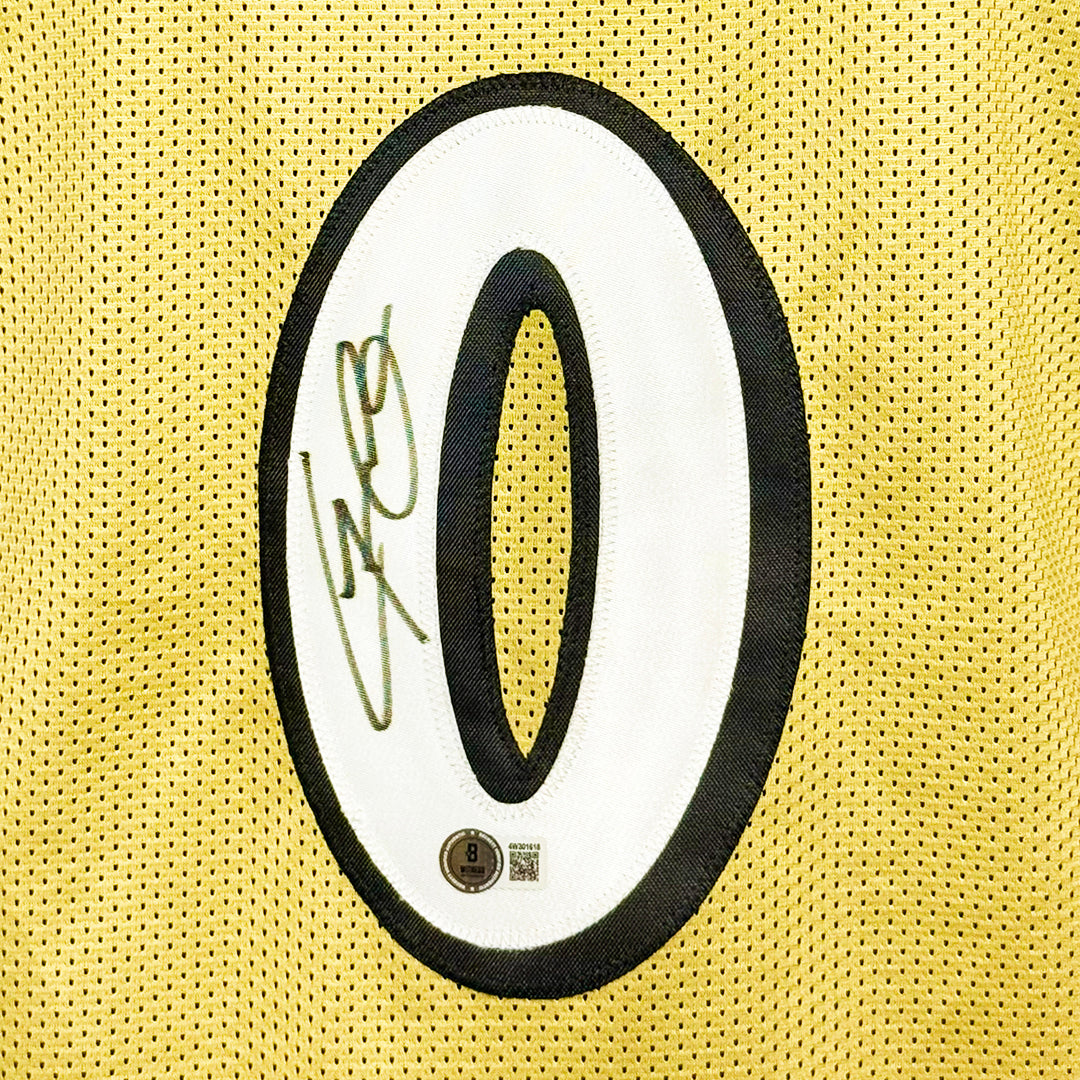 Gilbert Arenas Signed Washington Gold Basketball Jersey (Beckett)