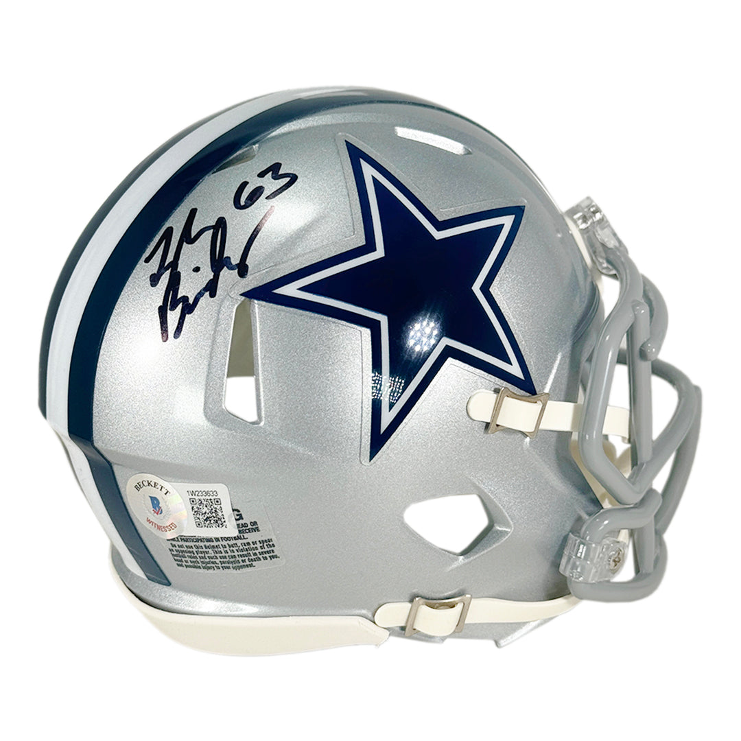 Tyler Biadasz Signed Dallas Cowboys Speed Mini Football Helmet (Beckett)