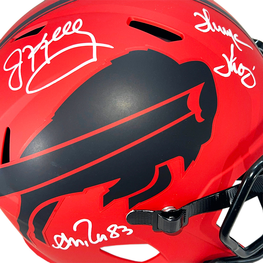 Bills Triplets Signed Buffalo Bills Rave Full-Size Replica Football Helmet (Beckett)