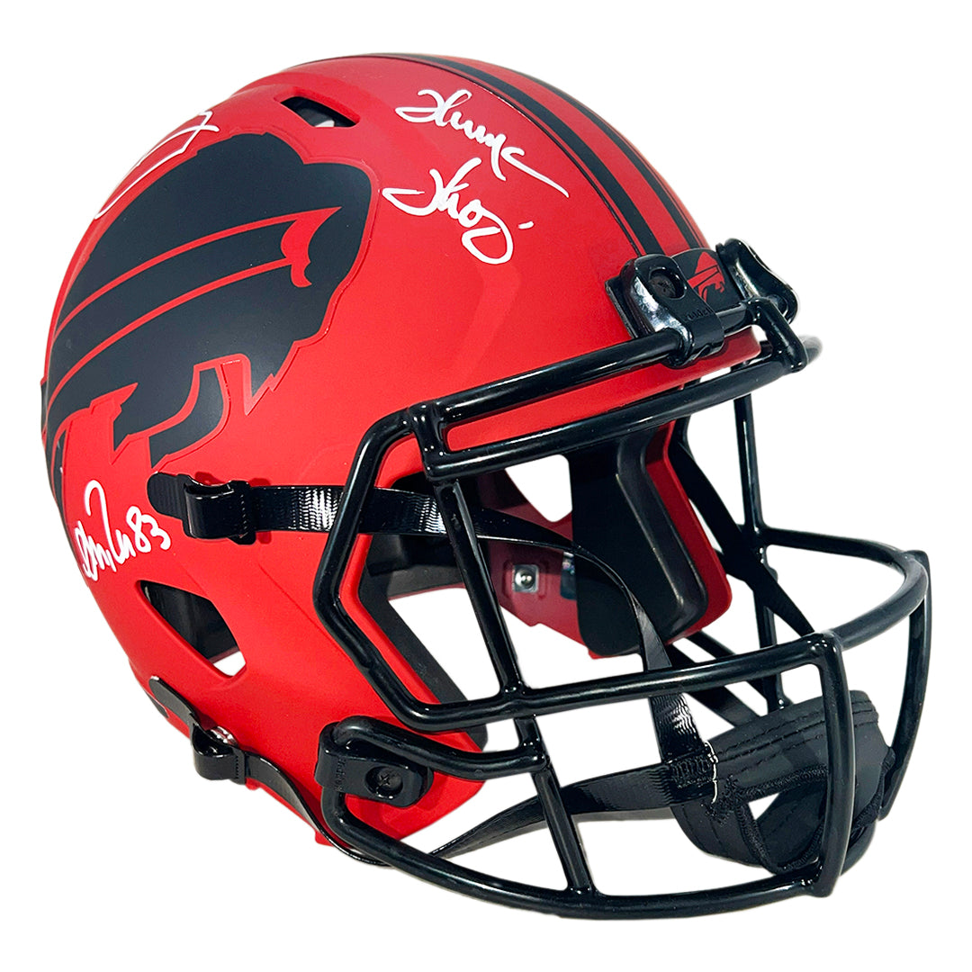 Bills Triplets Signed Buffalo Bills Rave Full-Size Replica Football Helmet (Beckett)