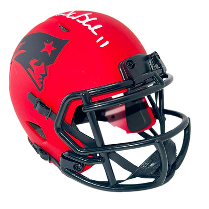 Drew Bledsoe Signed New England Patriots Rave Mini Football Helmet (Beckett)