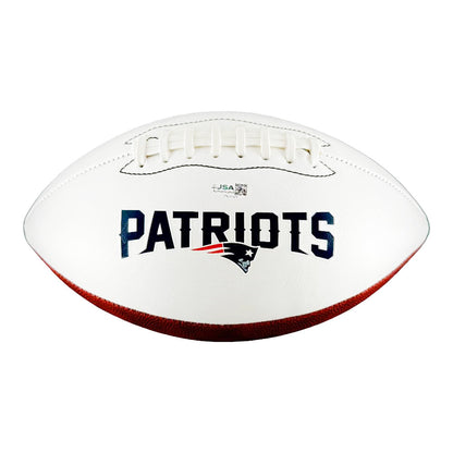 Drew Bledsoe Signed New England Patriots Official NFL Team Logo Football (JSA)